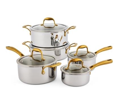 KITCHEN AID - 5-Qt. Tilt-Head S. Mixer PR Bundle- C.Silver & Lagostina 11pc. Finezza 5-Ply Clad S.Steel Cookware Set