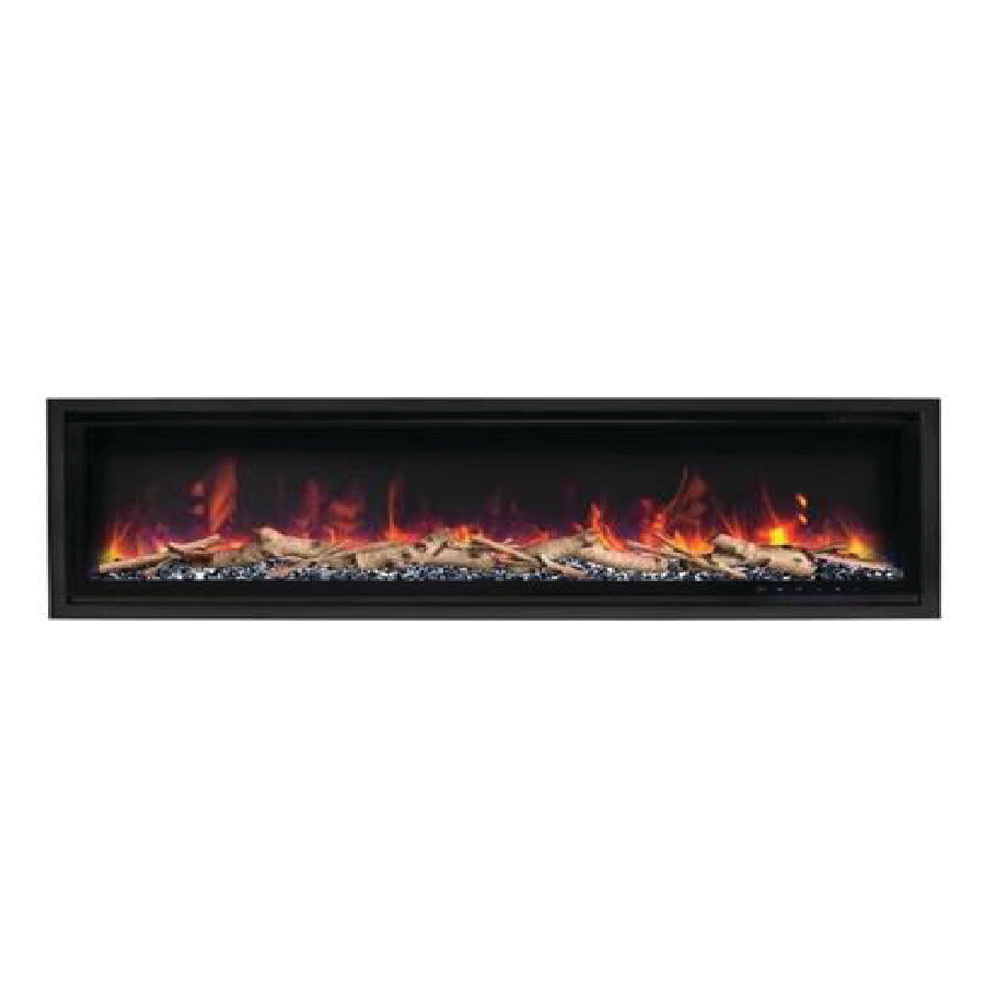 ACTIVE FLAME - 60" Black Diamond Electric Fireplace – Black