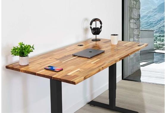 EFFYDESK - Business Standing Desk (SM) - Acacia on Black