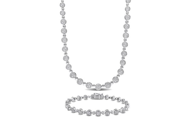 Delmar Jewelry Diamond 2pc. Set in Silver