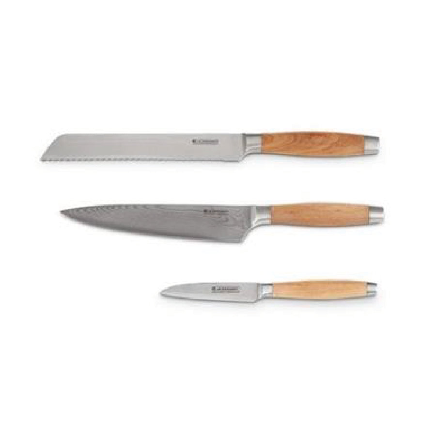 LE CREUSET - 3pc. Knife Set - Olive Wood