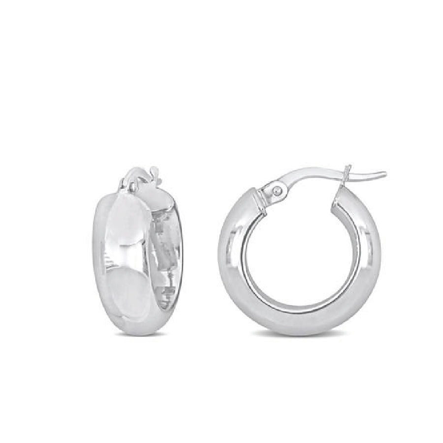 DELMAR JEWELRY - DHuggie Hoop Earrings in White Gold