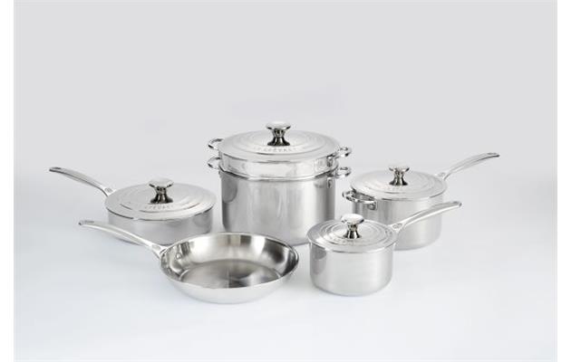 LE CREUSET - 10pc. Stainless Steel Cookware Set