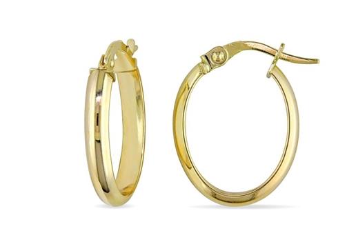 DELMAR JEWELRY - Oval Hoop Earrings in Yellow Gold