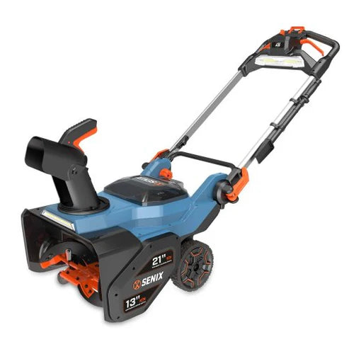SENIX Tools X6 60V Max 21-in Cordless Single-Stage Snow Blower with Batteries and Charger