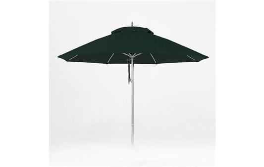 BUM OASIS Oasis 9.0' Octagon Umbrella - Dark Grey + BUM OASIS Coated Concrete Umbrella Base - Matte Silver