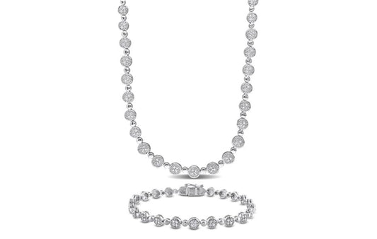Delmar Jewelry Diamond 2pc. Set in Silver