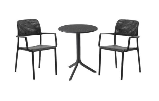 NARDI Spritz/Bora 3pc. Bistro Table Set - Antracite