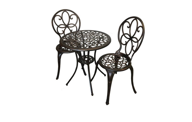 PATIOFLARE Rosalie 3pc. Bistro Set - Antique Bronze