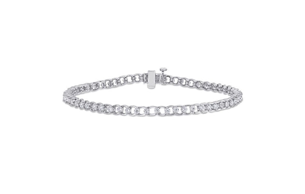 DELMAR JEWELRY Moissanite Tennis Bracelet in Silver