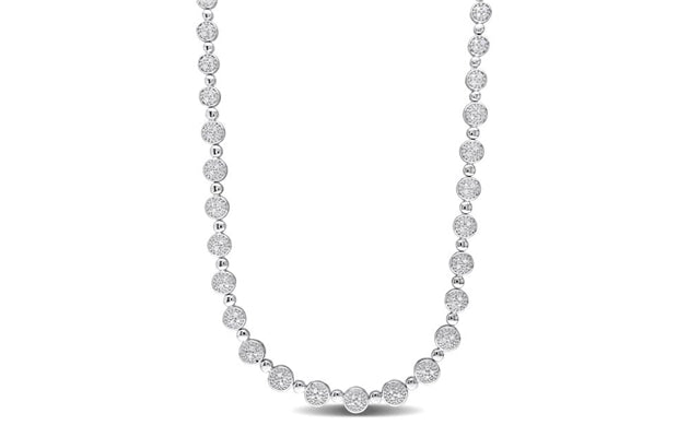 DELMAR JEWELRY Diamond Tennis Necklace in Silver