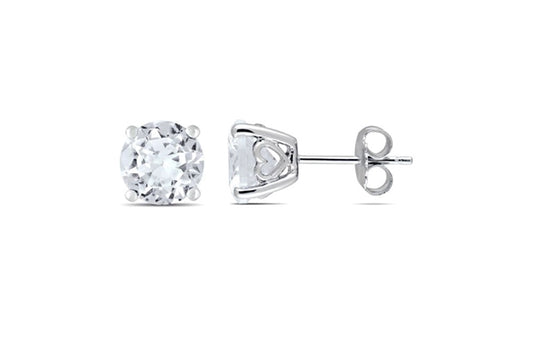 DELMAR JEWELRY 4 4/5 CT Created White Sapphire Stud Earrings in Silver