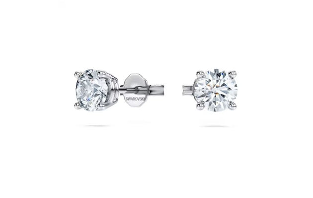 Swarovski Eternity Solitaire Stud Earrings in Gold