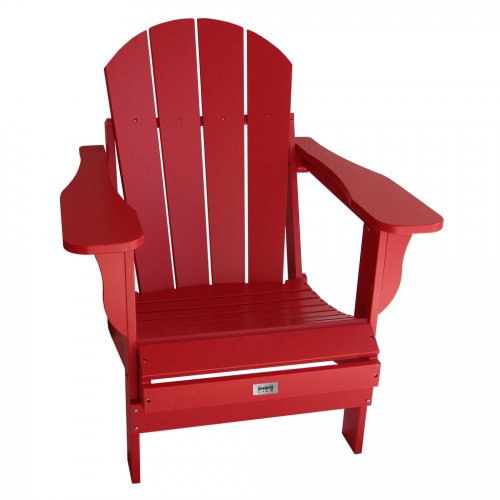 My Custom Sports Chair Adult Resin Folding Adirondack Chair - Red