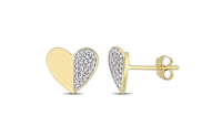 DELMAR JEWELRY Diamond Heart Stud Earrings